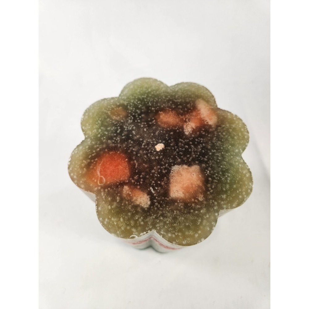 Wicks‎ N More Large Scalloped 5x7 Colorful Layer Candle Green Red Blue - Picture 8 of 9